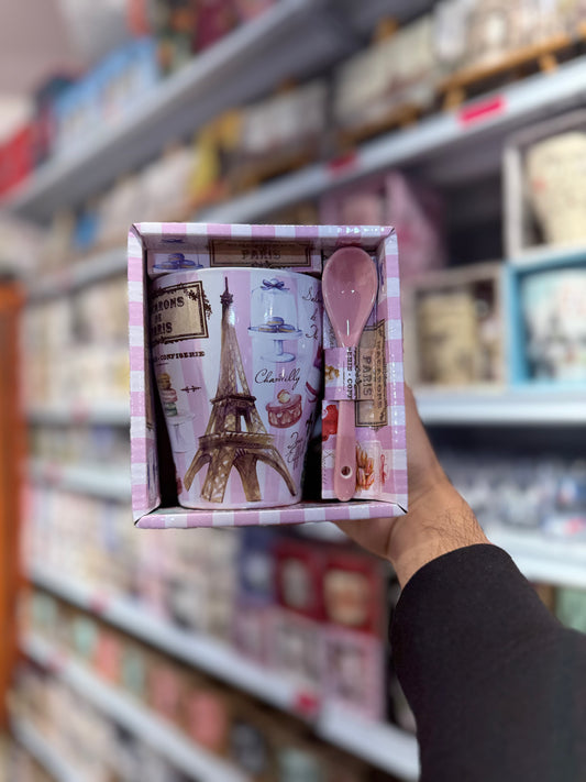 Mug + Cuillère Macarons de Paris 🍰🌸